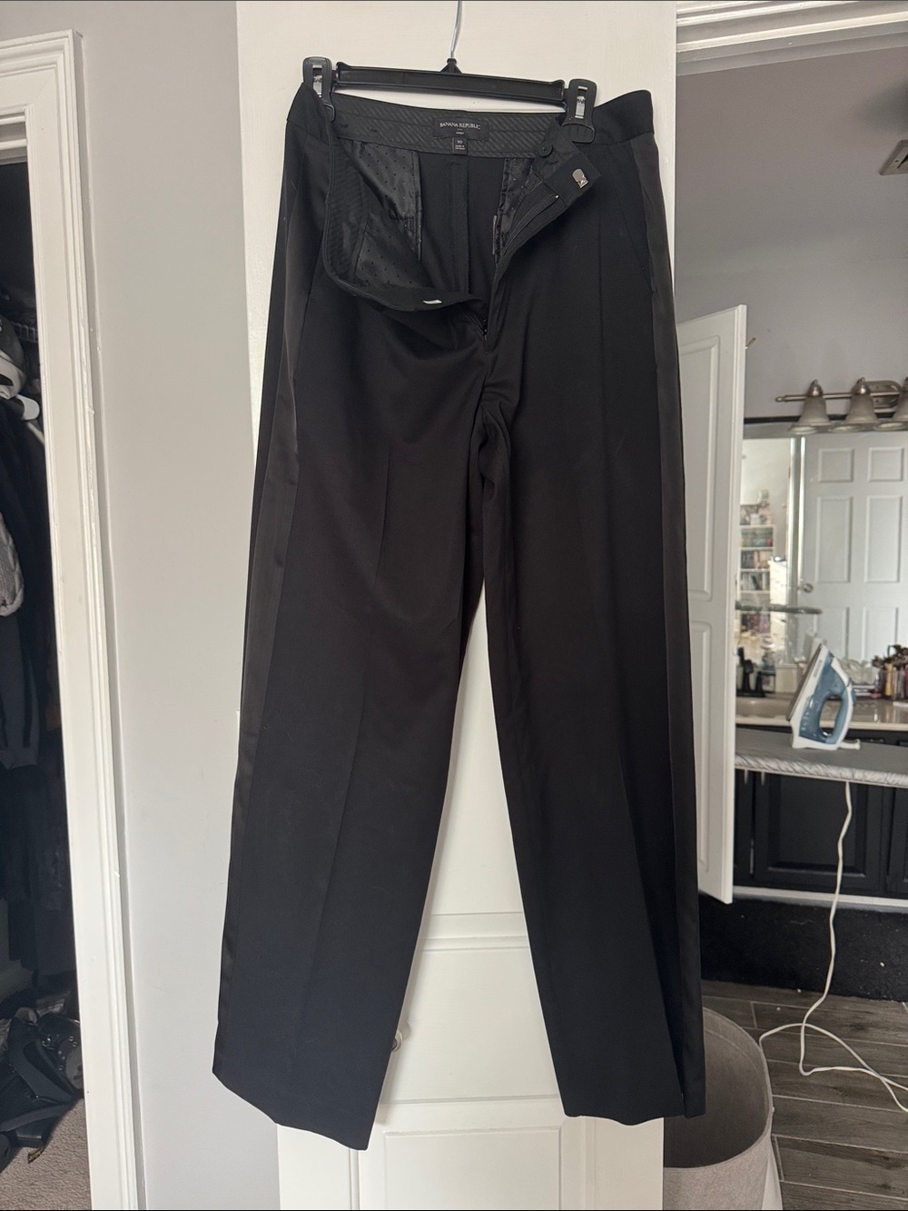 Banana Republic Black Tux Stripe Dress Pants